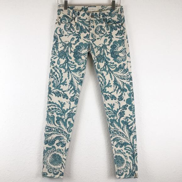 NWT Denim & Supply Ralph Lauren Asiatic Floral Print Ankle Zip Festival Jeans 26 - Picture 1 of 10